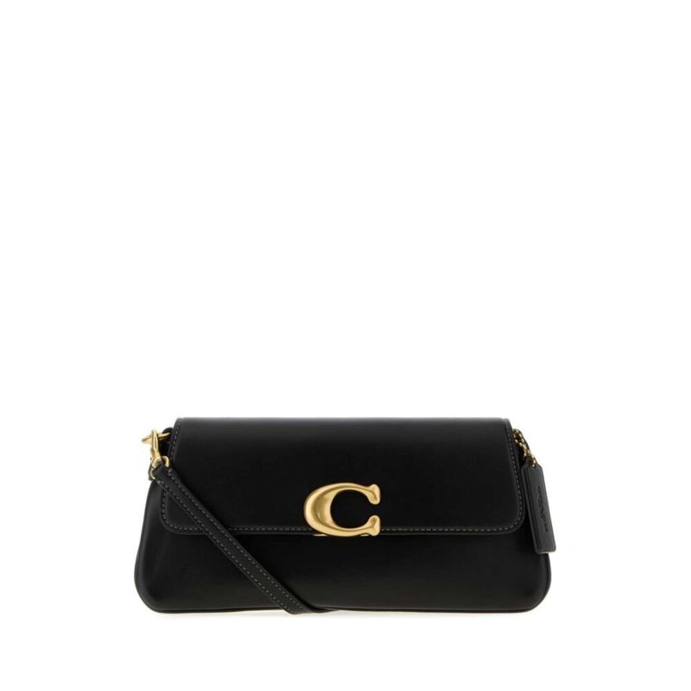 Coach New York Women Black Leather Jet Shoulder Bag